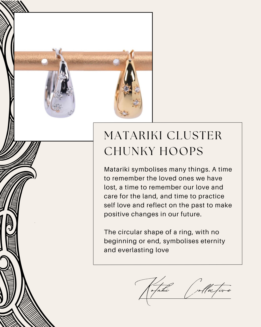 Star Cluster Chunky Hoops - The Matariki Collection
