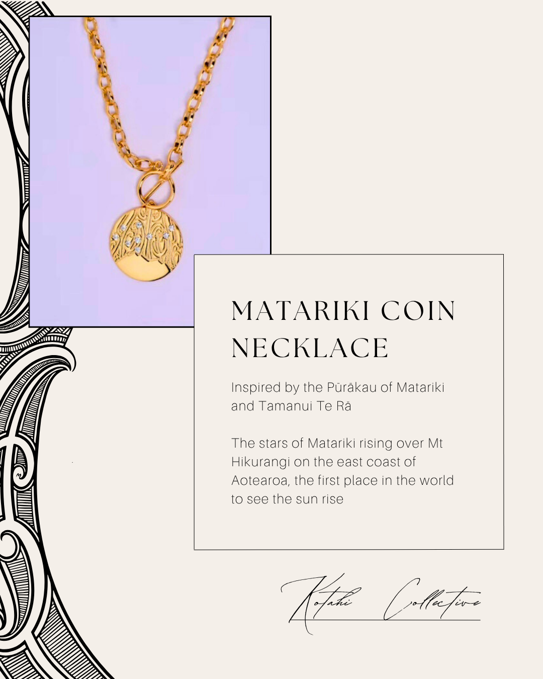 Hikurangi Coin necklace - The Matariki Collection
